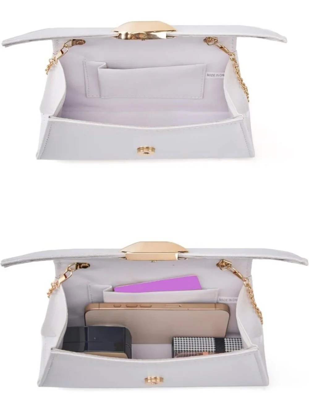 Chic Textured PU Leather Top Handle Handbag with Gold Clasp - Stylish Daily